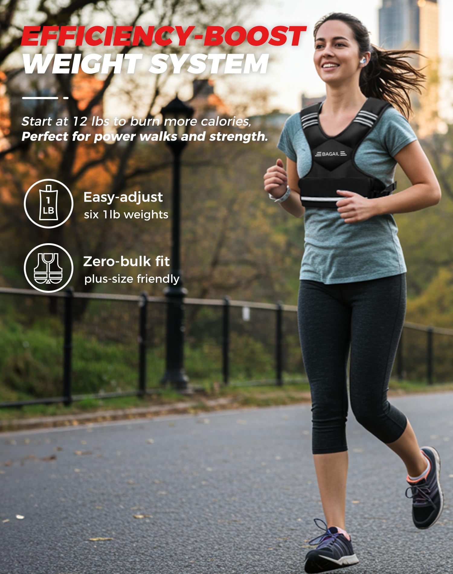 Bagail Gilet Lesté Pour La Musculation, Plaques De Fer Amovibles, Tour De Poitrine Réglable, Gilet De Fitness Robuste Pour Homme Et Femme,Le Yoga Et Les Exercices d'Aérobic.