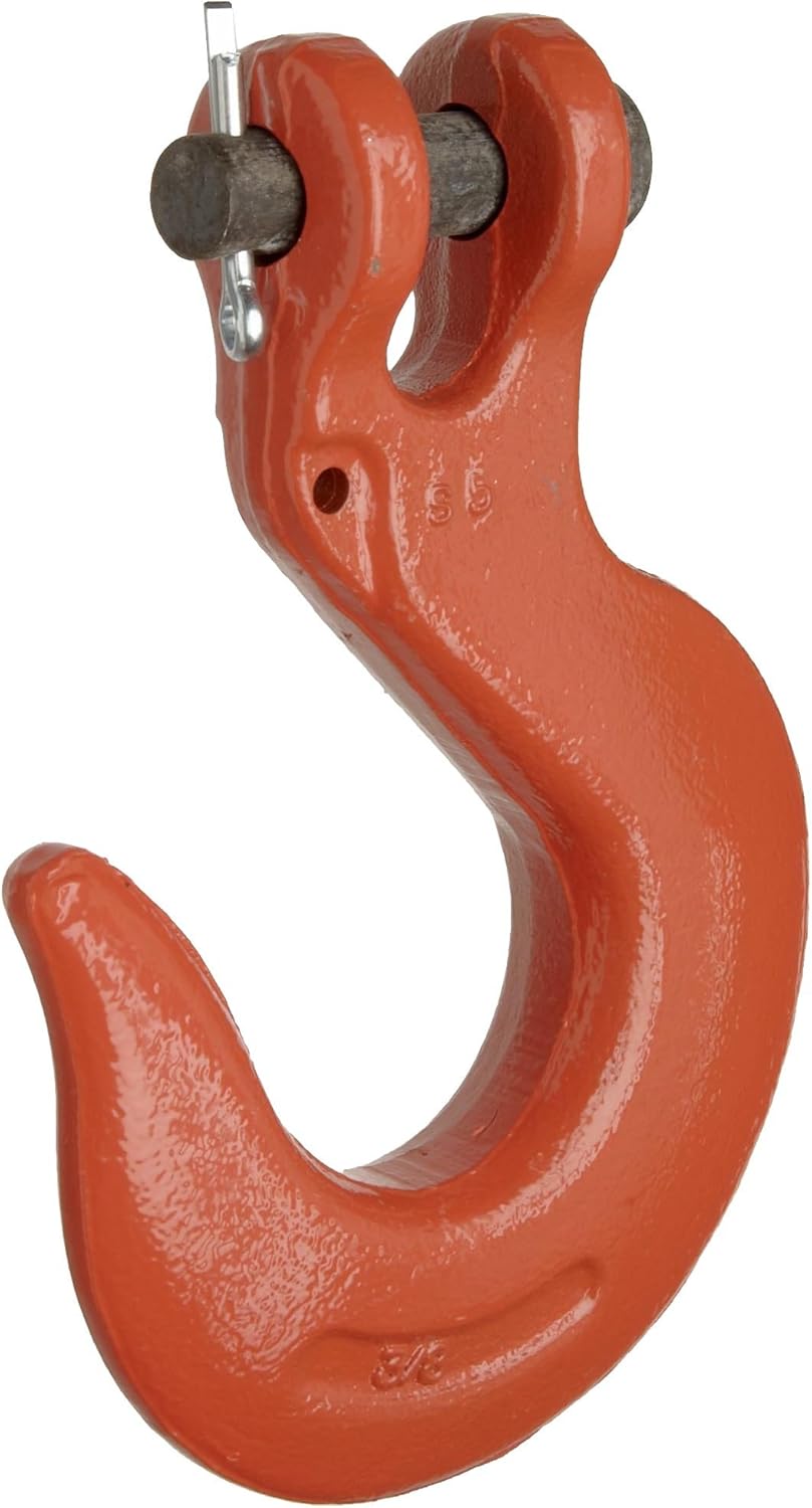 Campbell 476-A Drop-Forged Alloy Steel Clevis Slip Hook, Painted Orange, 3/8" Trade, 7100 lbs Working Load Limit