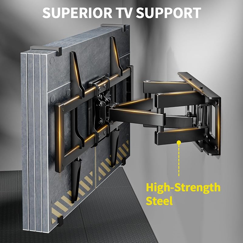 Alphamount forgó TV tartó 37-80 colos tévéhez, dönthető fali konzol 45 kg-ig