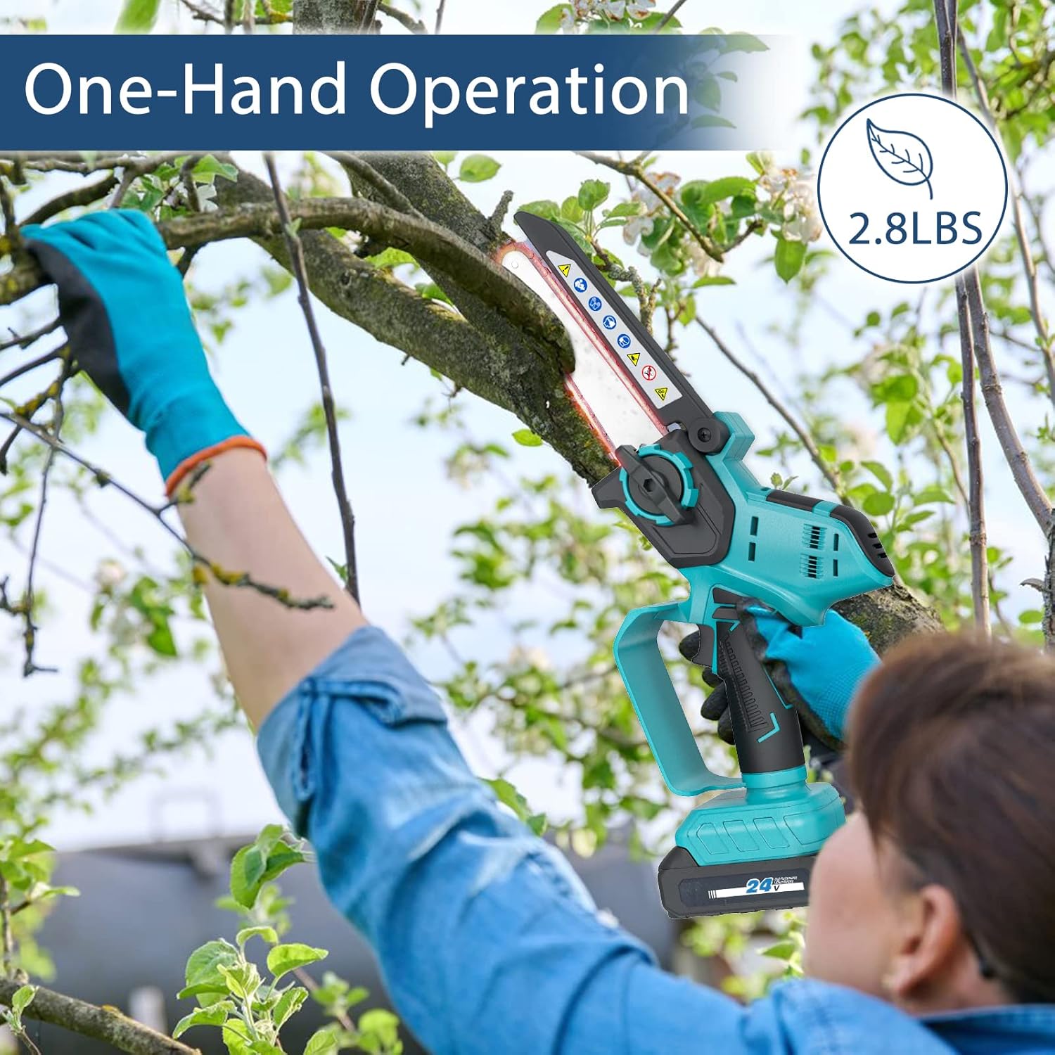 HAJACK Mini Chainsaw 6-Inch, Electric Cordless Chainsaw with 2 Batteries & 2 Chains, Power Battery Chain Saws, Portable Handheld Chainsaw for Tree Trimming & Wood Cutting, Small Rechargeable Chain Saw : Patio, Lawn & Garden