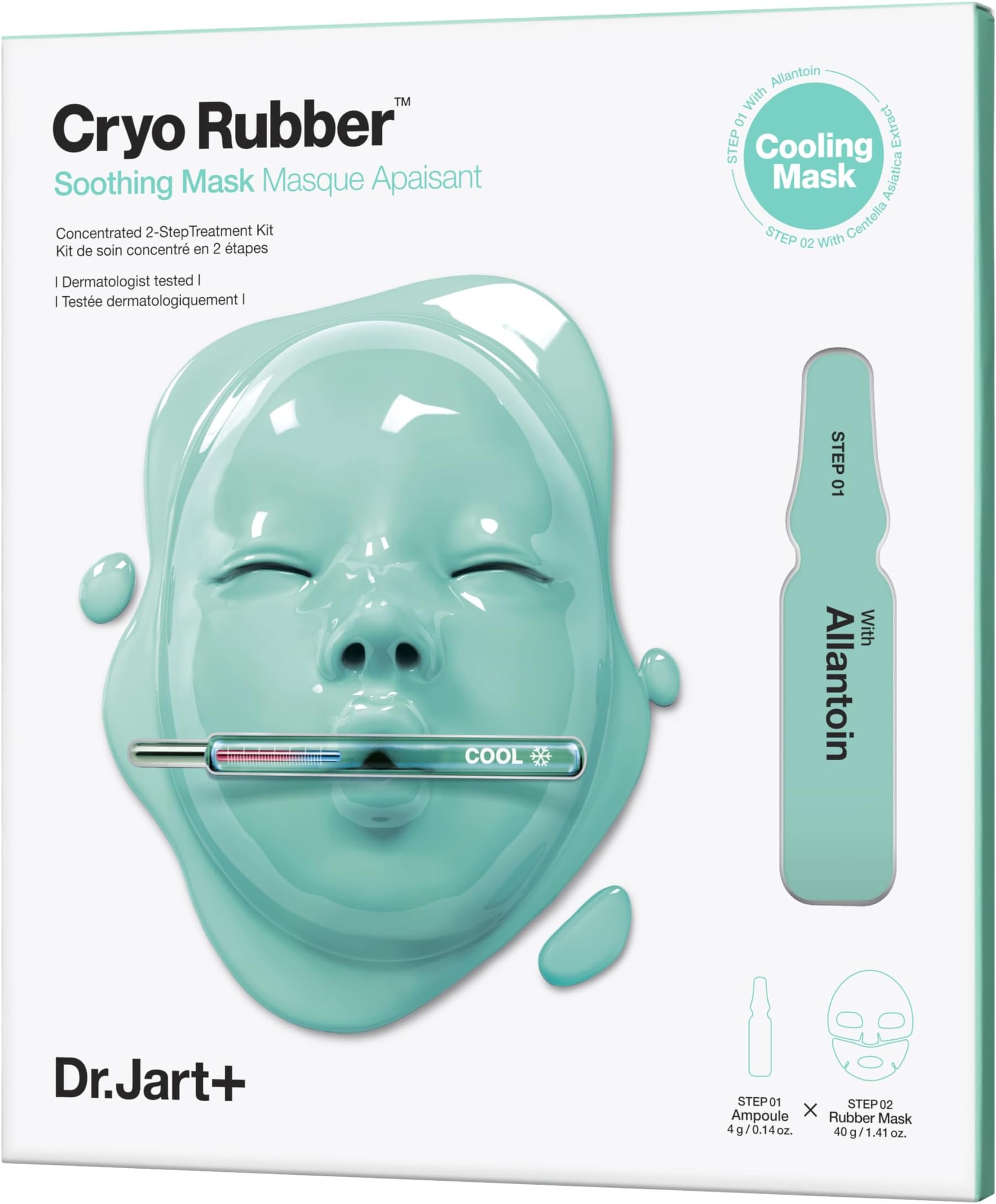 Cryo Rubber Cooling Korean Face Mask with Serum Ampoule| Korean Skin Care | Travel Size