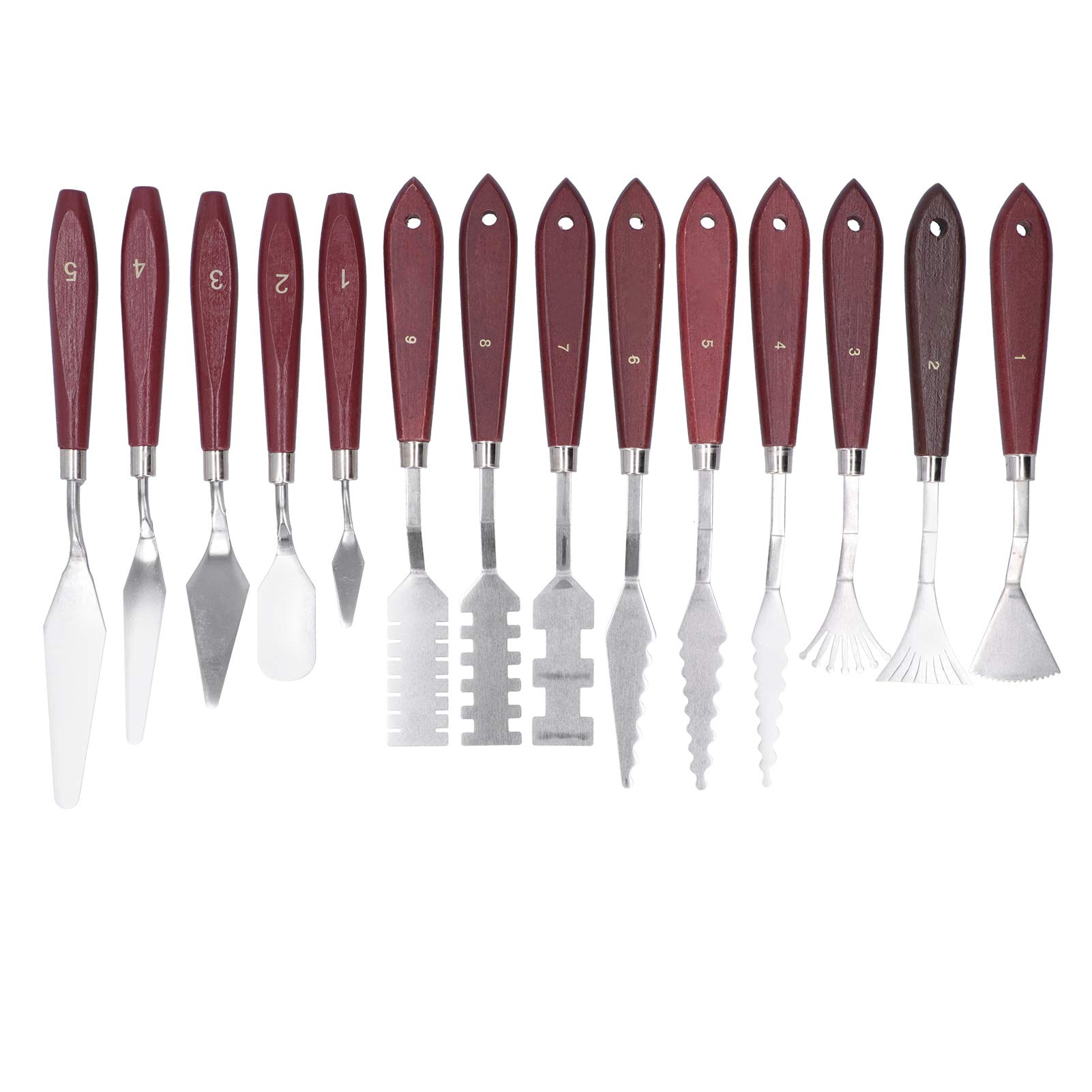 14Pcs Set di spatole per artisti in acciaio inossidabile, spatola per pittura, raschietto per pittura a olio, miscelazione acrilica