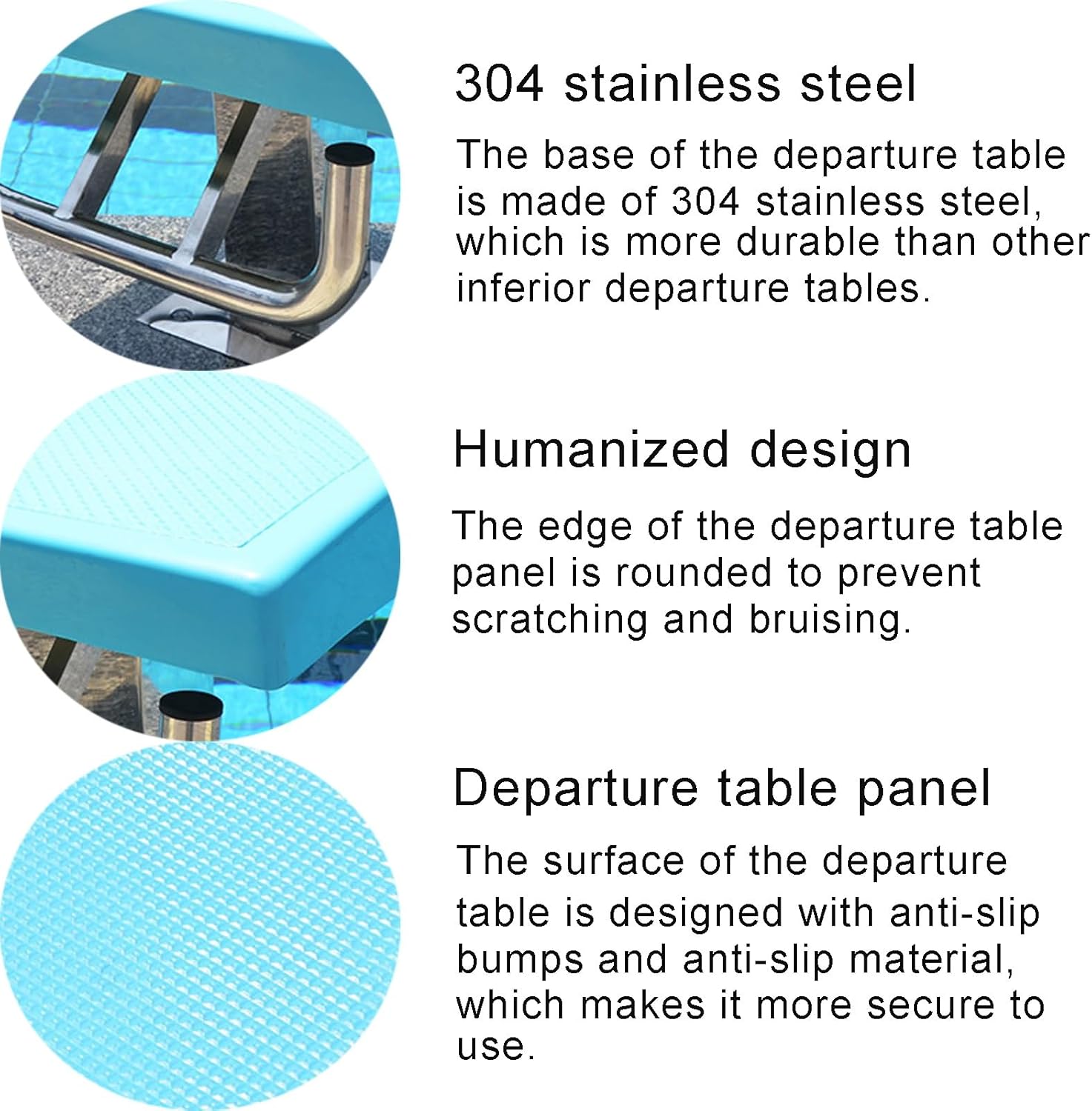 Pool Diving Platform, Heavy Duty Pools Training Competition Inclined Countertop, Stainless Steel Non-Slip Diving Boards for Competition