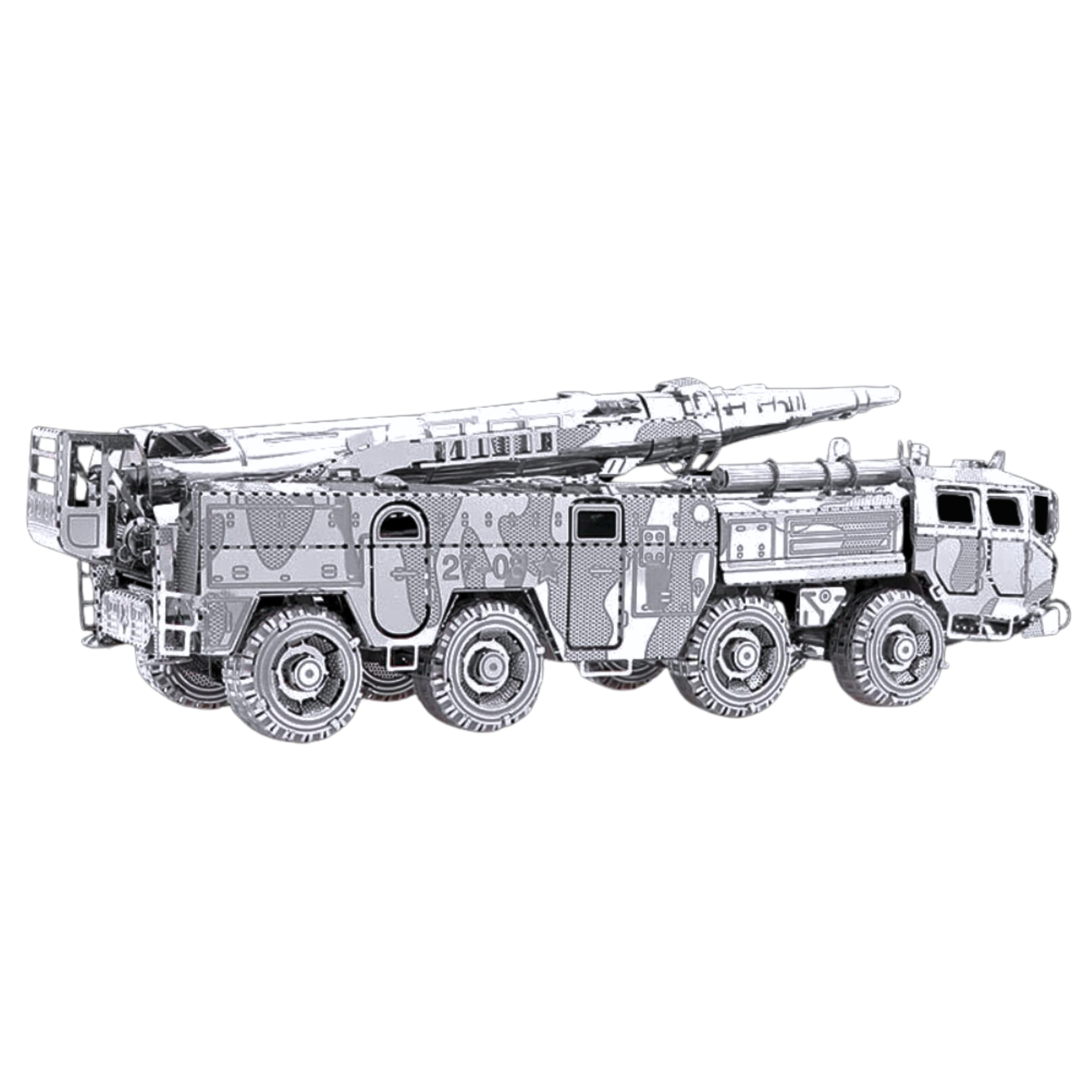 Metal Zone DF-11 DF-11 Metal 3D Puzzle Model Truck Missile Launcher to Assemble Metal Puzzle 3D Combat 3D Puzzle in Metal for Adults 13.5 x 3.5 x 12.7 cm - Image 4