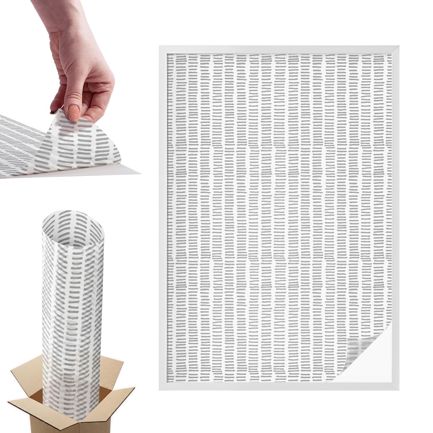Film dépoli pour fenêtre 100x146 cm à lignes minimalistes en PVC occultant