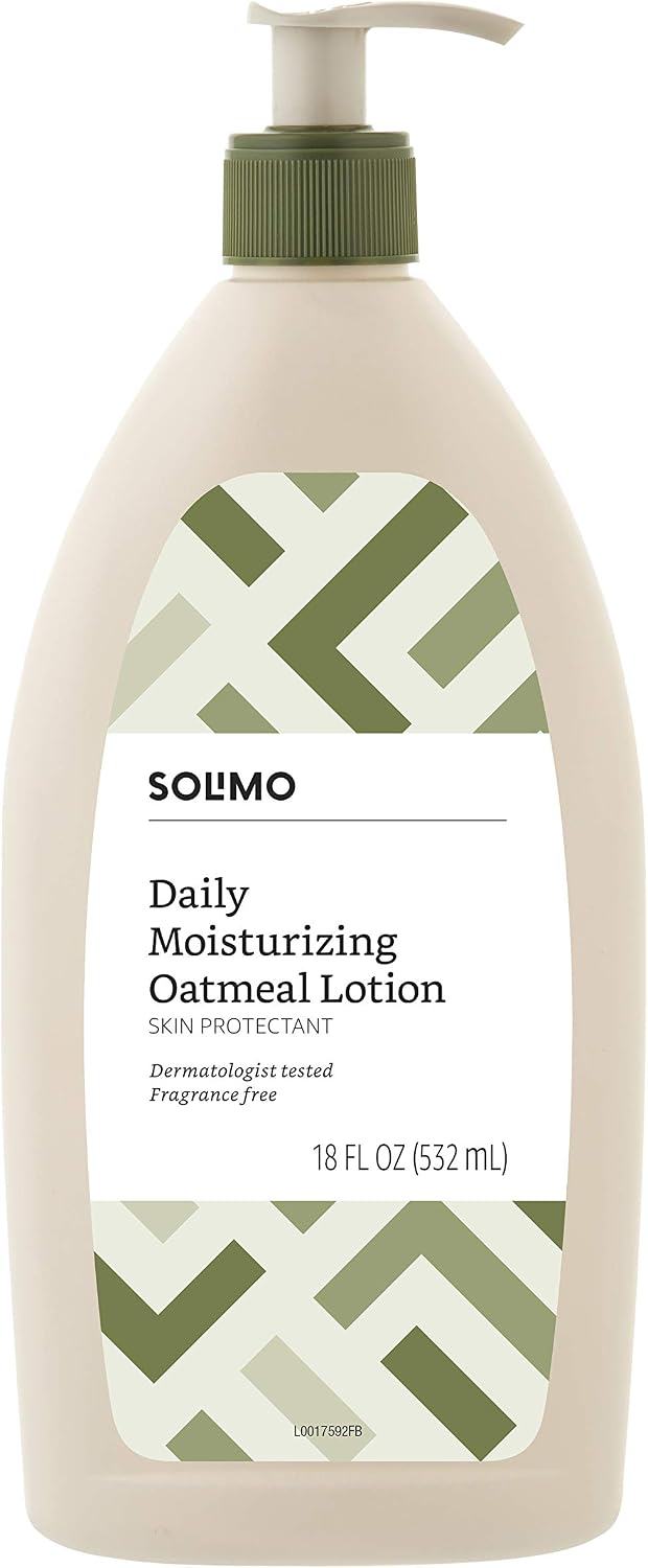 Amazon Brand - Solimo Daily Moisturizing Oatmeal Lotion, Fragrance Free, 18 Fluid Ounces