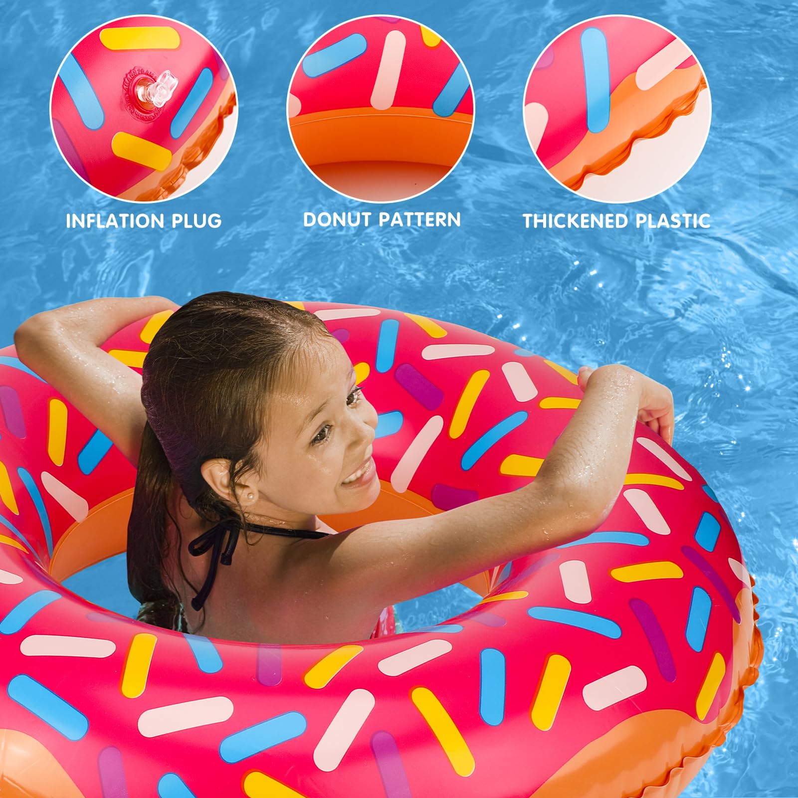 Snapklik.com : Meooeck 12 Pcs Inflatable Donut Assorted Inflatable Pool ...