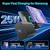 Cargador Súper Rápido Tipo C, Cargador de Pared USB C 25W para Samsung Galaxy S26 Ultra/S26/S26+/S25 Ultra/S25/24 Ultra/S24/S23 Ultra/S22 Ultra con Cable Cargador Android Tipo C Largo 10 pies 2 unidades 3