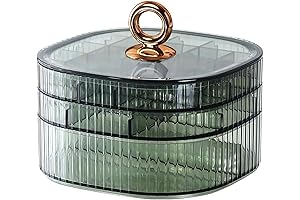 HALAFE Jewelry Box, Clear Storage Organizer for Women Girls