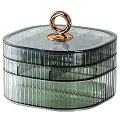 Jewelry Box 3-Layer Acrylic Jewelry Organizer with Handle Clear Jewelry Boxes for Women Girls Make up Organizer Jewelry