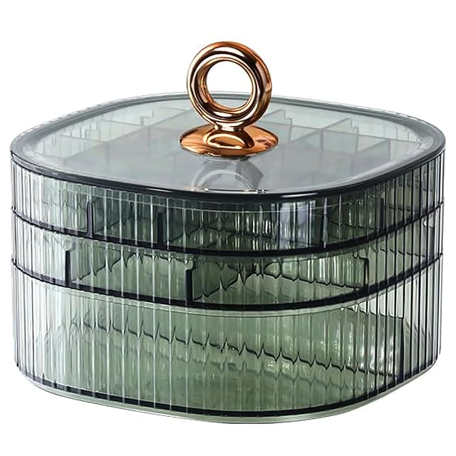 Jewelry Box 3-Layer Acrylic Jewelry Organizer with Handle Clear Jewelry Boxes for Women Girls Make up Organizer Jewelry
