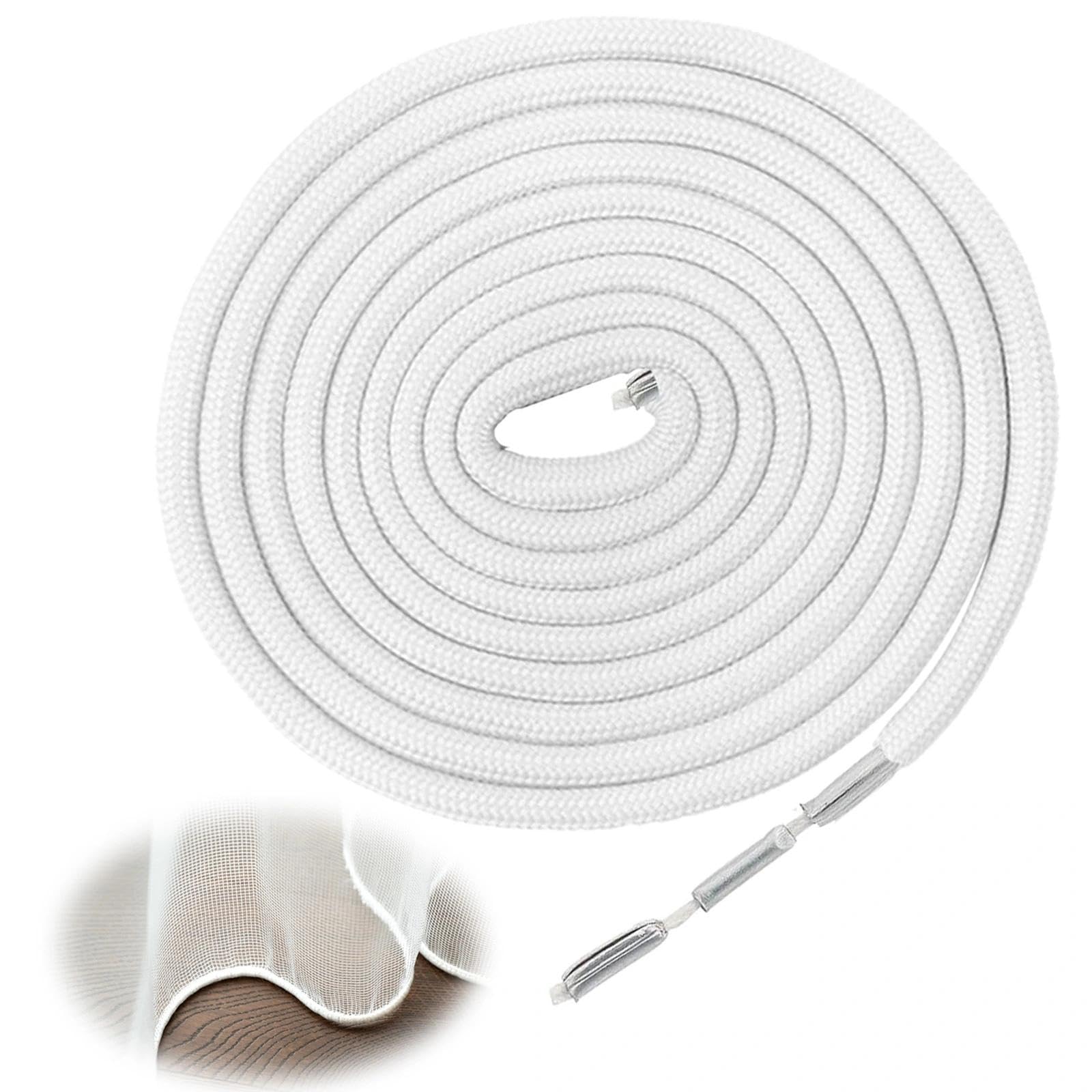 Eulihent 500g 5 Meter Curtain Heavy Lead Weight Tape Curtain Lead Wire Mosquito Net Gauze Curtain Weight Wire for Curtains, Drapery, Fabrics, Nets (White, 100g/m)