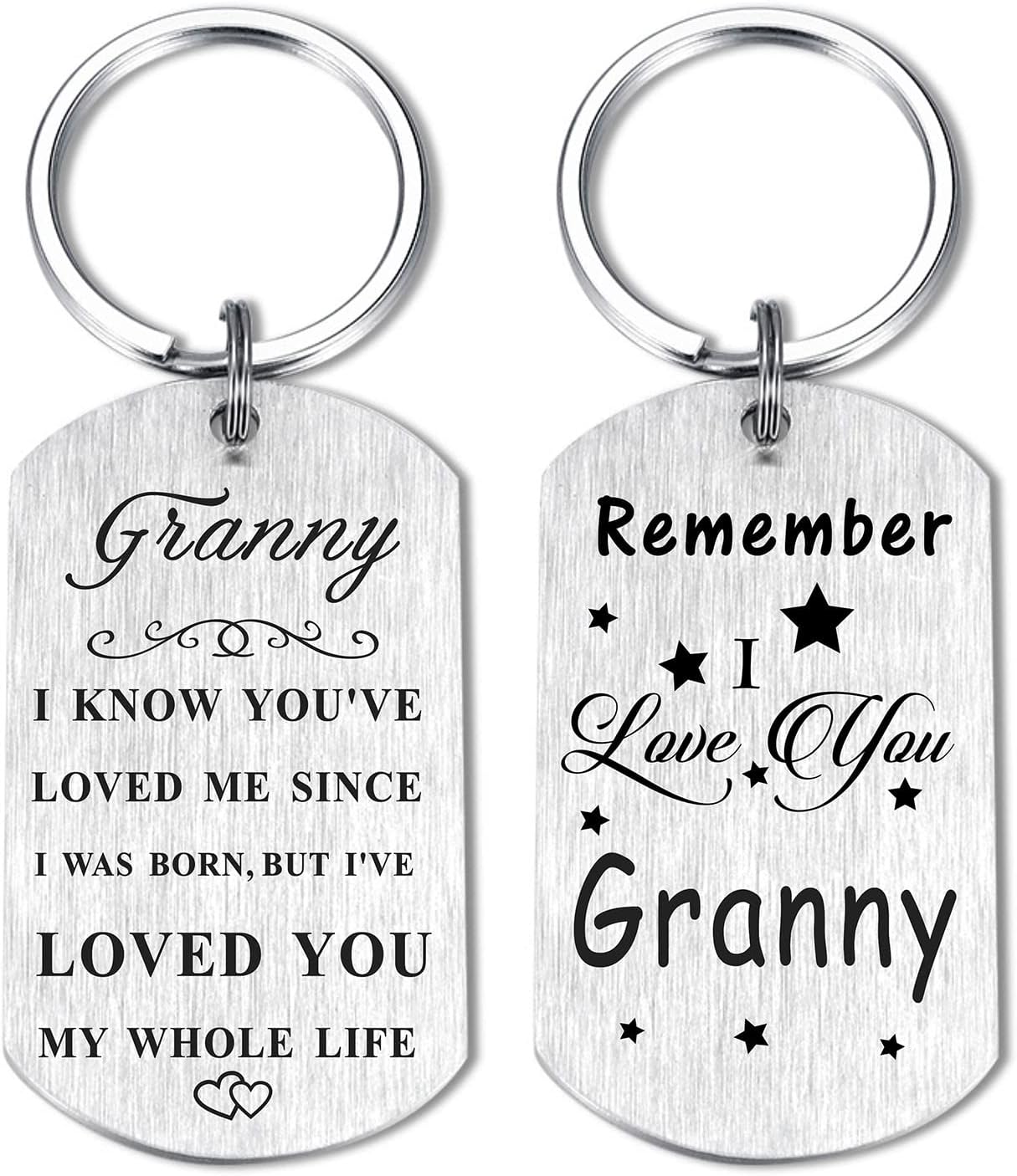Resdink to Granny Mothers Day Keychain Gifts - Remember I Love You Granny Keychain for Birthday Decorations Present from Grandchildren Grandkids