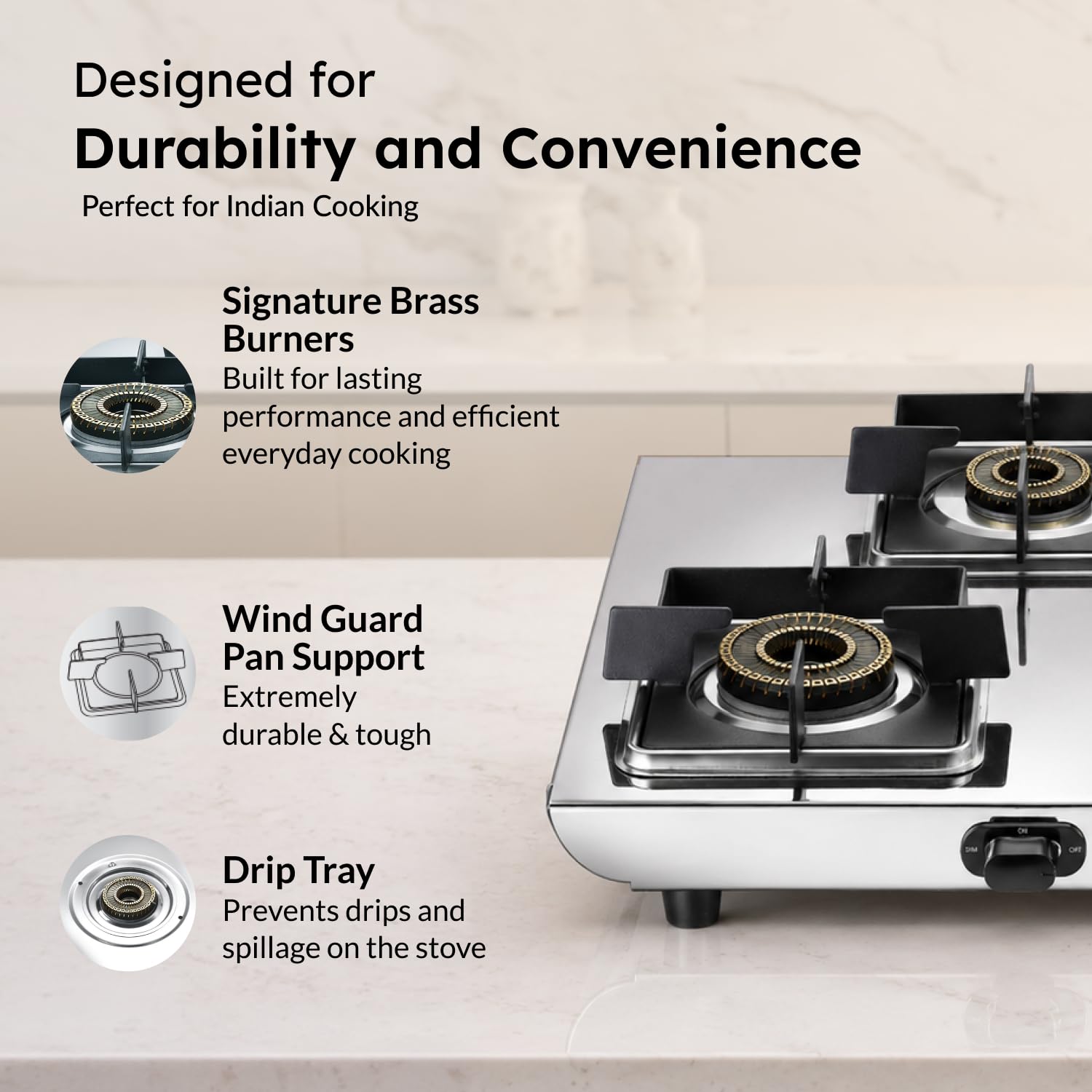Prestige Valora 04B Gas Stove - 4 Burners -3