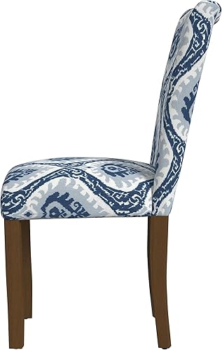 Miniatura 5 de HomePop Classic Parsons - Sillas de comedor, paquete de 2, estampado de medallón azul Ikat