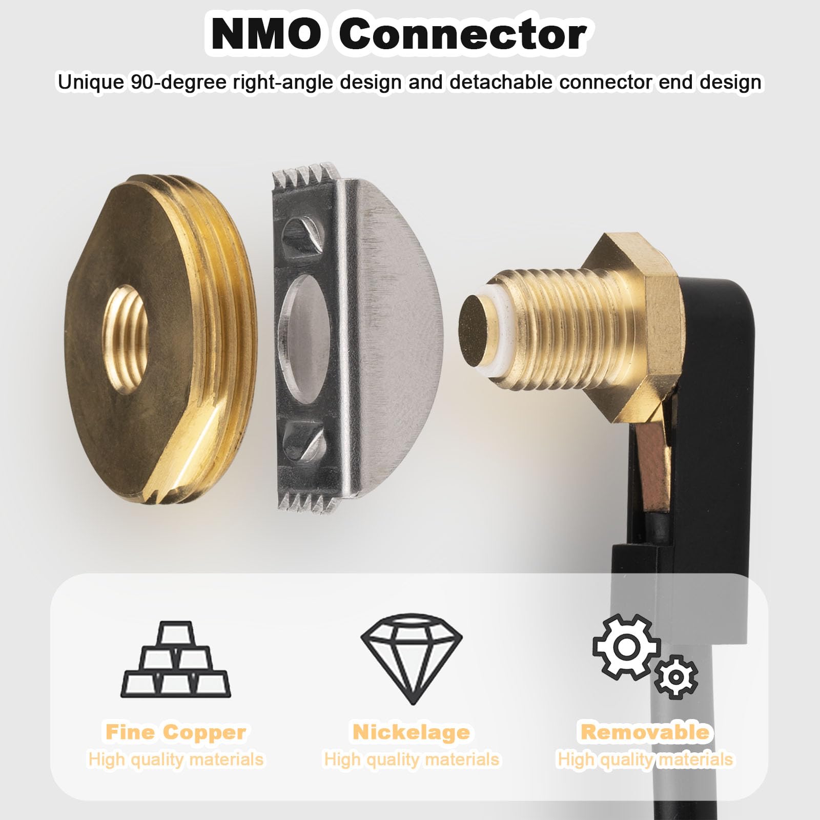 Antenna NMO Cavo coassiale in rame puro RG58/U 5M/16ft, Antenna per radio mobile per veicoli, da NMO a PL259, con supporto a labbro fisso NMO, adatta per radioamatori VHF/UHF/CB