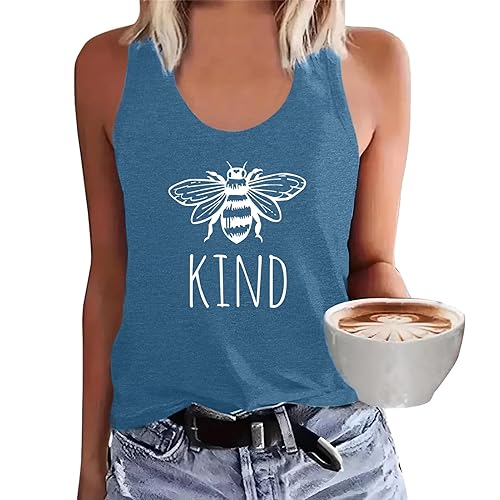YITAN Women Racerback Cami Shirt Tank Graphic Cute Flowy Fit