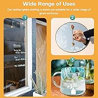 Vista 3 de Art Etch - Crema de inicio (3 onzas) para vidrio para diseños intrincados, crea diseños impresionantes en superficies de vidrio, suministros