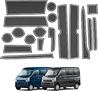 【RUIYA】スズキ エブリィ DA17V DA17W 専用 ラバーマット ゴムマット エブリィワゴン ドアポケット インテリア ラバープレート ノンスリップ 防音 傷防止 滑り止め 防汚れ ノイズ軽減 DA17V エブリイバン エブリイワゴンDA17Wパーツ カスタム アクセサリー 取付簡単 車種専用 ホワイト