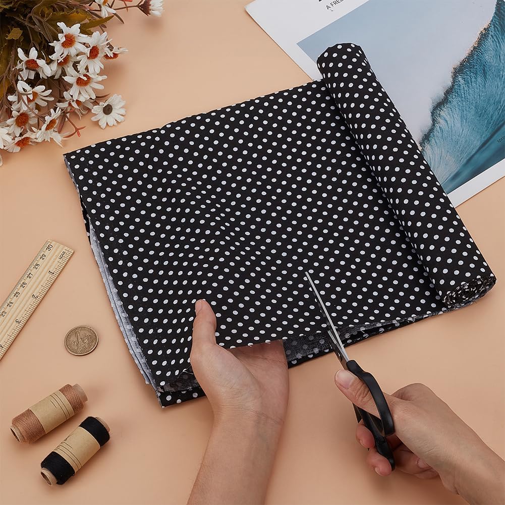 FINGERINSPIRE 1.09 Yards Black White Polka Dots Cotton Fabric 61 inch Wide Dots Printed Craft Fabric for Sewing Rectangle Cotton Material with Polka Dot Pattern Clothes Craft Fabric by The Yard