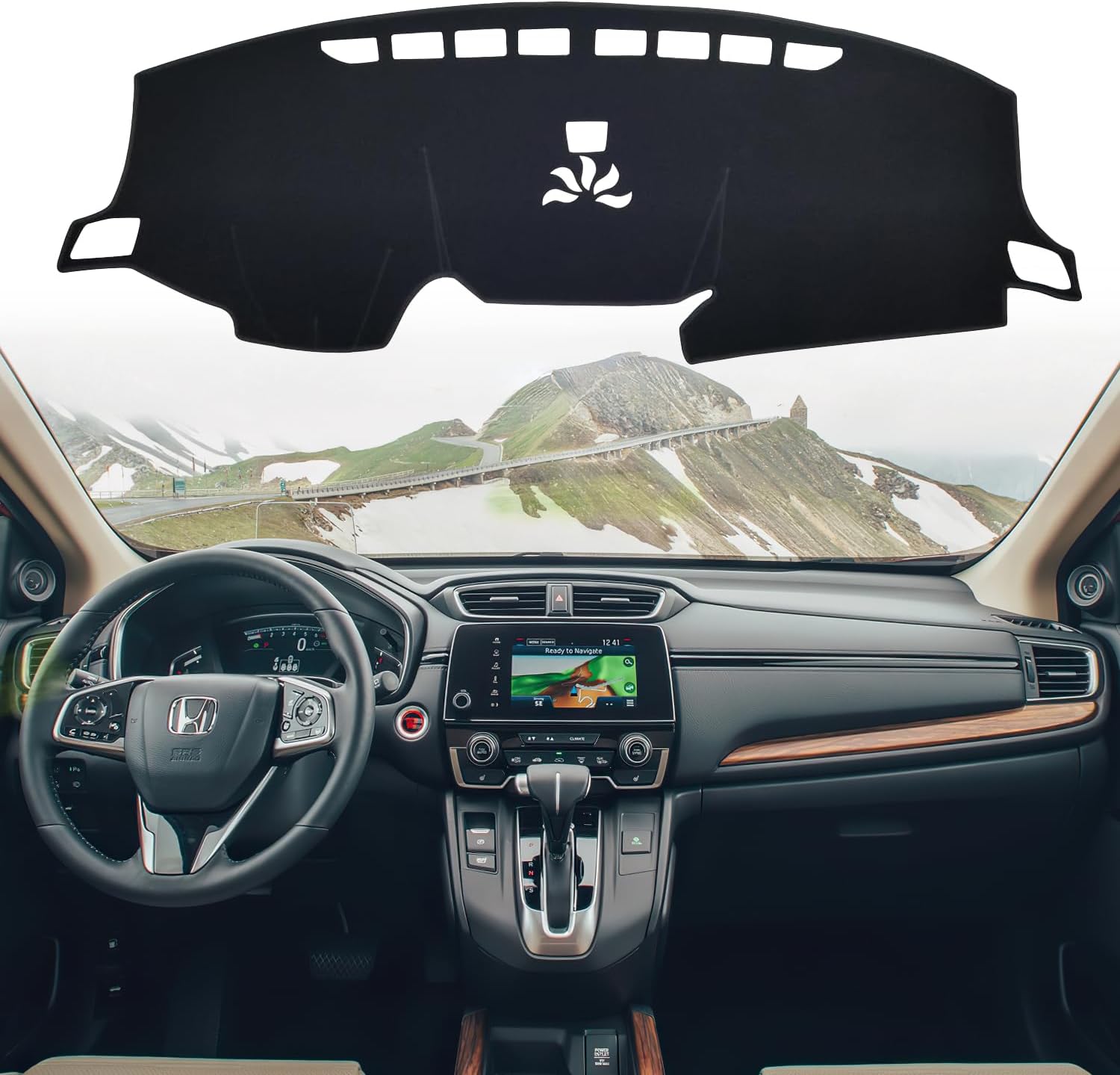 Dashboard Dash Cover Mat for Honda CRV CR-V 2012 2013 2014 2015 2016 Polyester Custom Fit Honda CR-V Accessories Dash Cover Black Trim (CRV 2012-2016, Black)