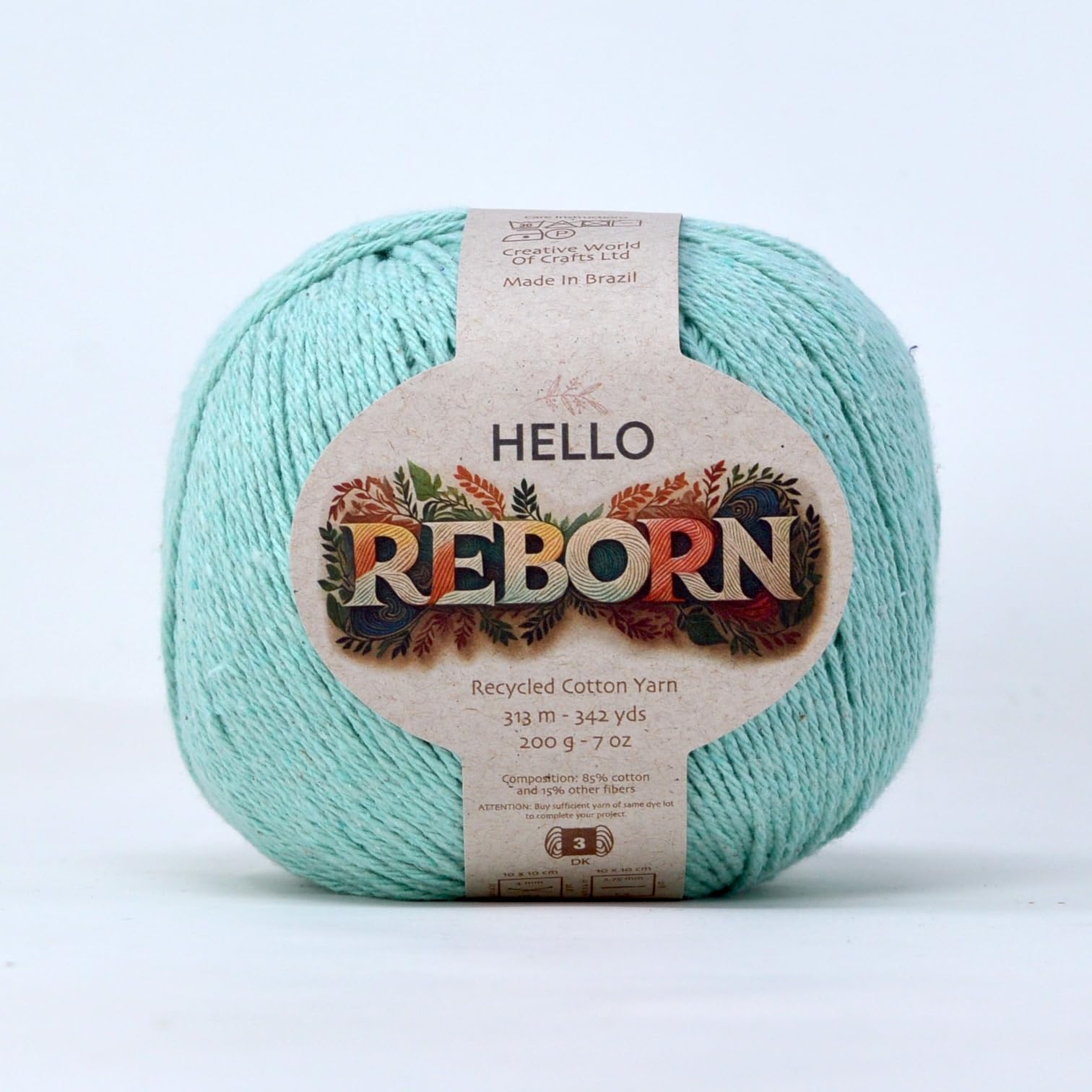 Reborn Recycled Cotton - Seabreeze - 200g DK Crochet/Knitting Yarn