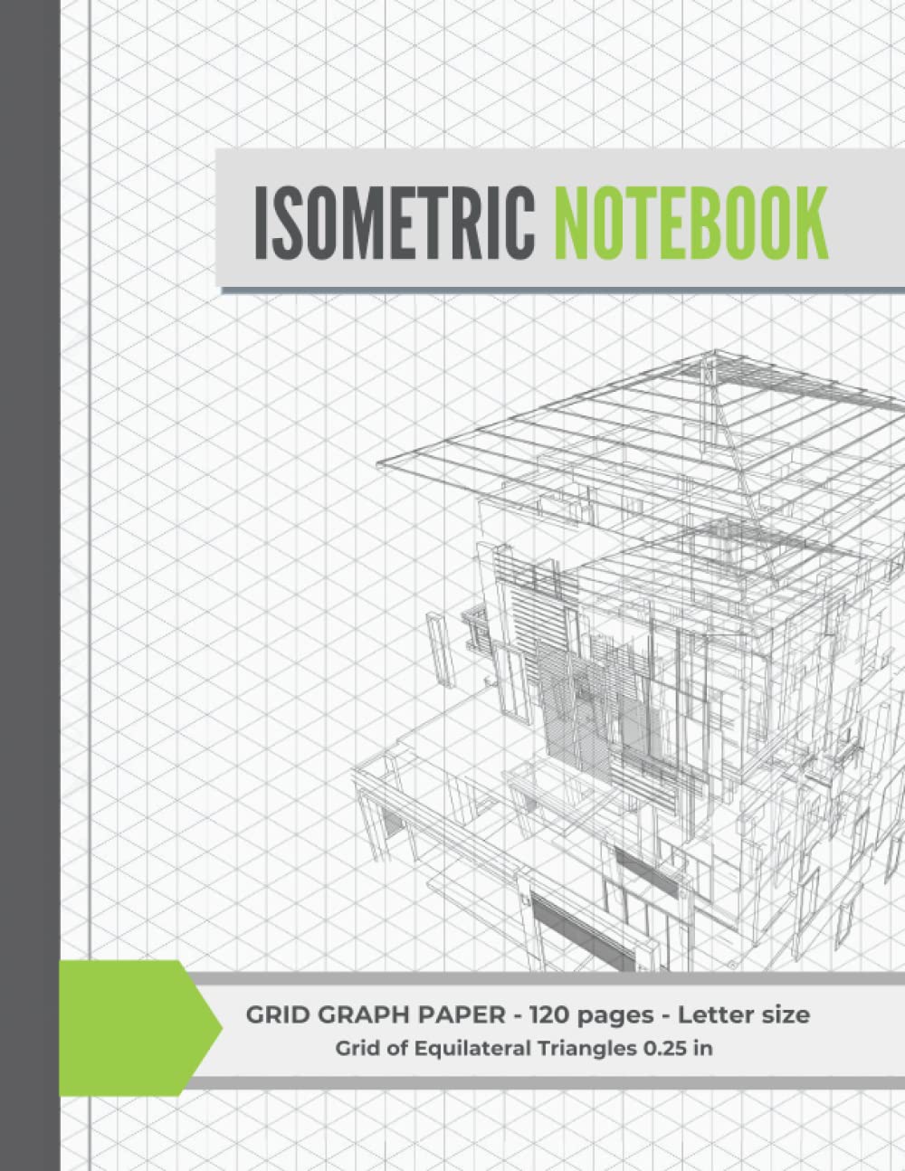 Buy Isometric Green Grid Graph Paper A4 size 120 pages Grid of