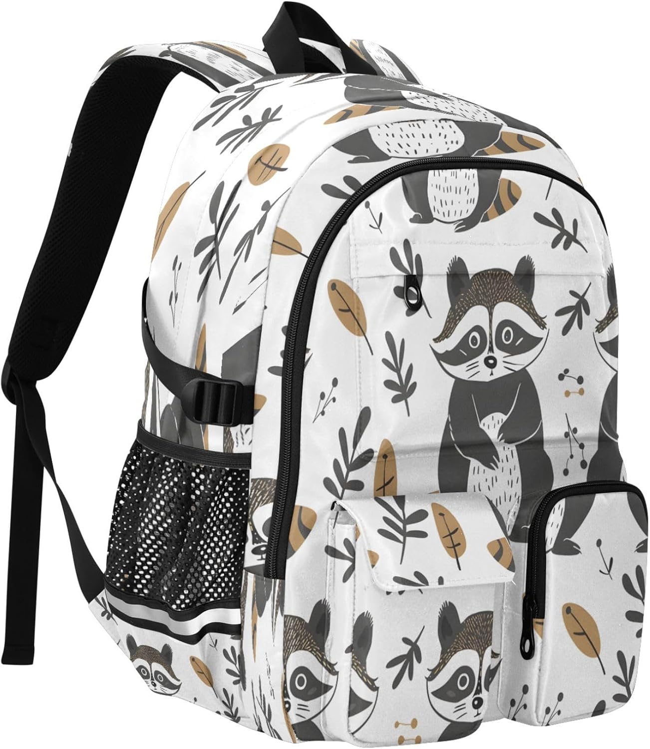 ALAZA Cute Raccoon Backpack with Mulitiple Pockets for School Outdoor College Travel Bookbag 14 inch Laptop Backpack for Men and Women image 2