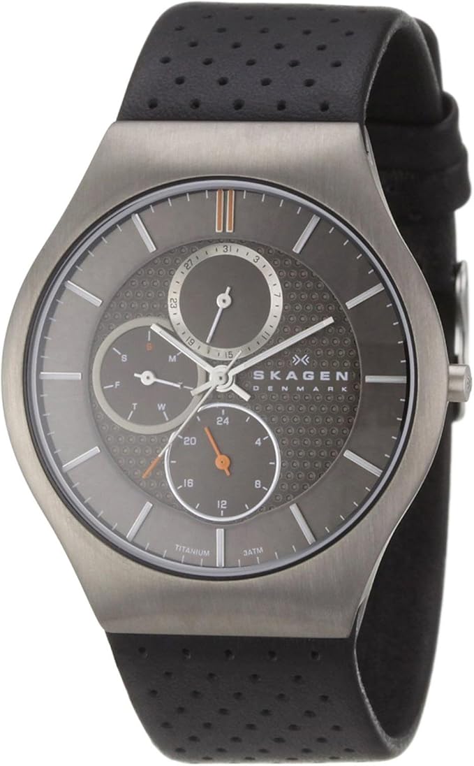 Skagen Grey Dial Titanium Case Multifunction Mens Watch