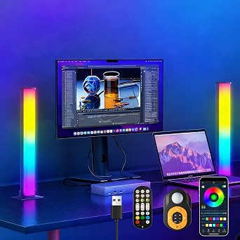 LED Light Bar, Sensor Lights Indoors 2PCS Motion Activated RGB Lights with Auto Shut-Off Timer, USB Gaming TV Led, Remote and APP Control for PC, TV, Game, Room Decoration [Energy Class G]