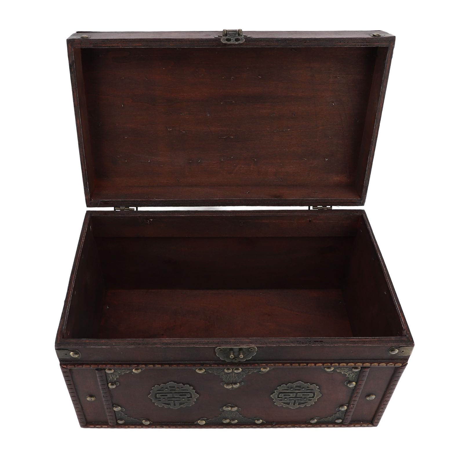Yctze Drewniane Pudełko na biżuterię w Stylu Vintage, Organizer do Przechowywania w Stylu Retro, Dekoracyjny Pojemnik z ozdobną klamrą, Idealny do Dokumentów z Książkami o Wystroju Wnętrz