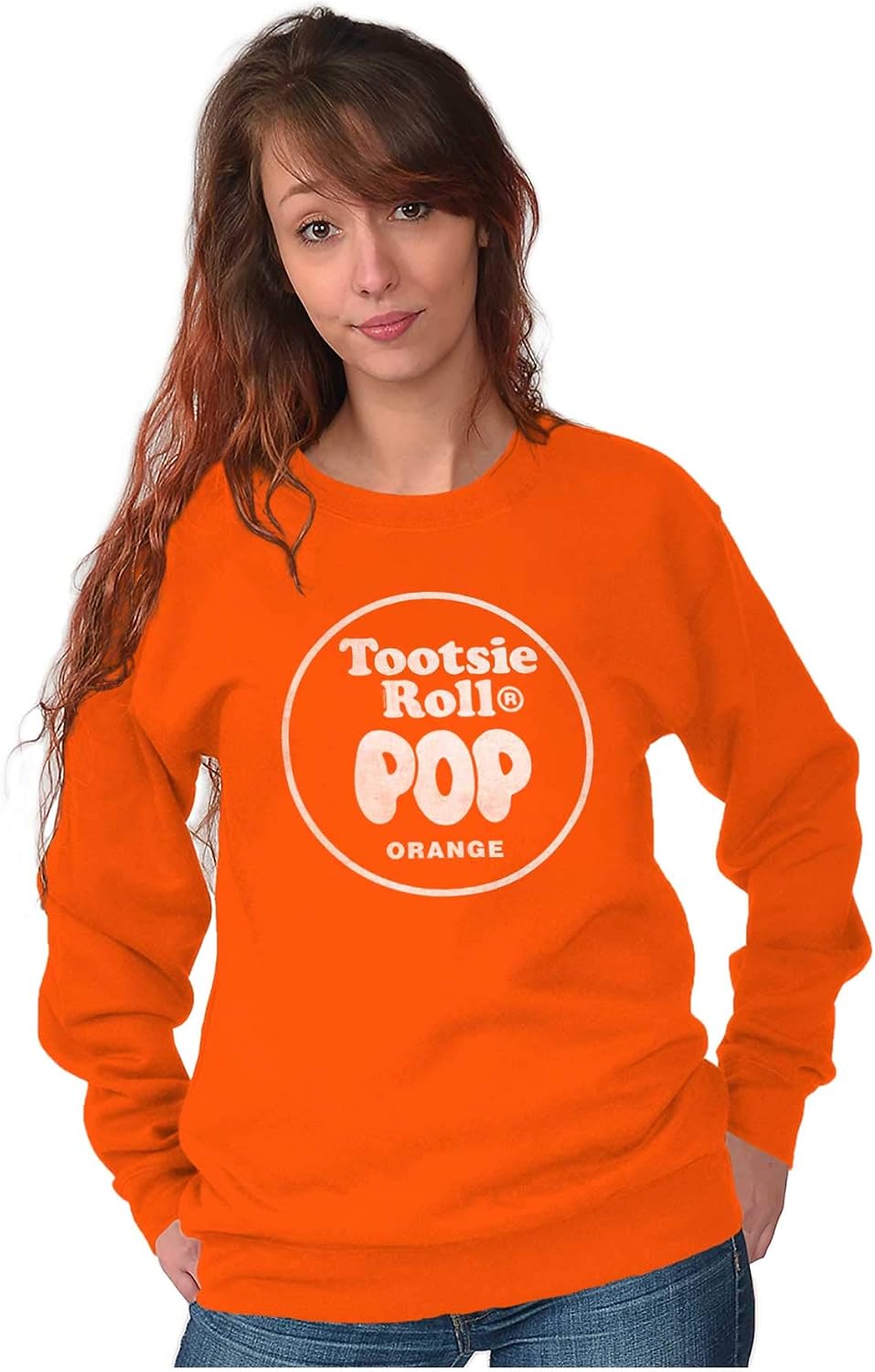Brisco Brands Tootsie Roll Pop Orange Flavor Sweatshirt for Men or Women