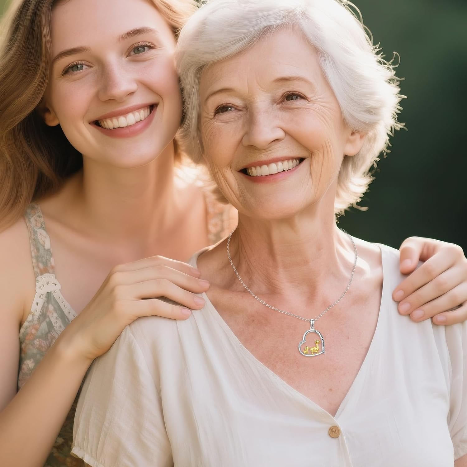 YAFEINI Duck Necklace 925 Sterling Silver Heart Pendant Necklace Cute Animal Jewelry Duck Gifts for Women Mom - Image 2