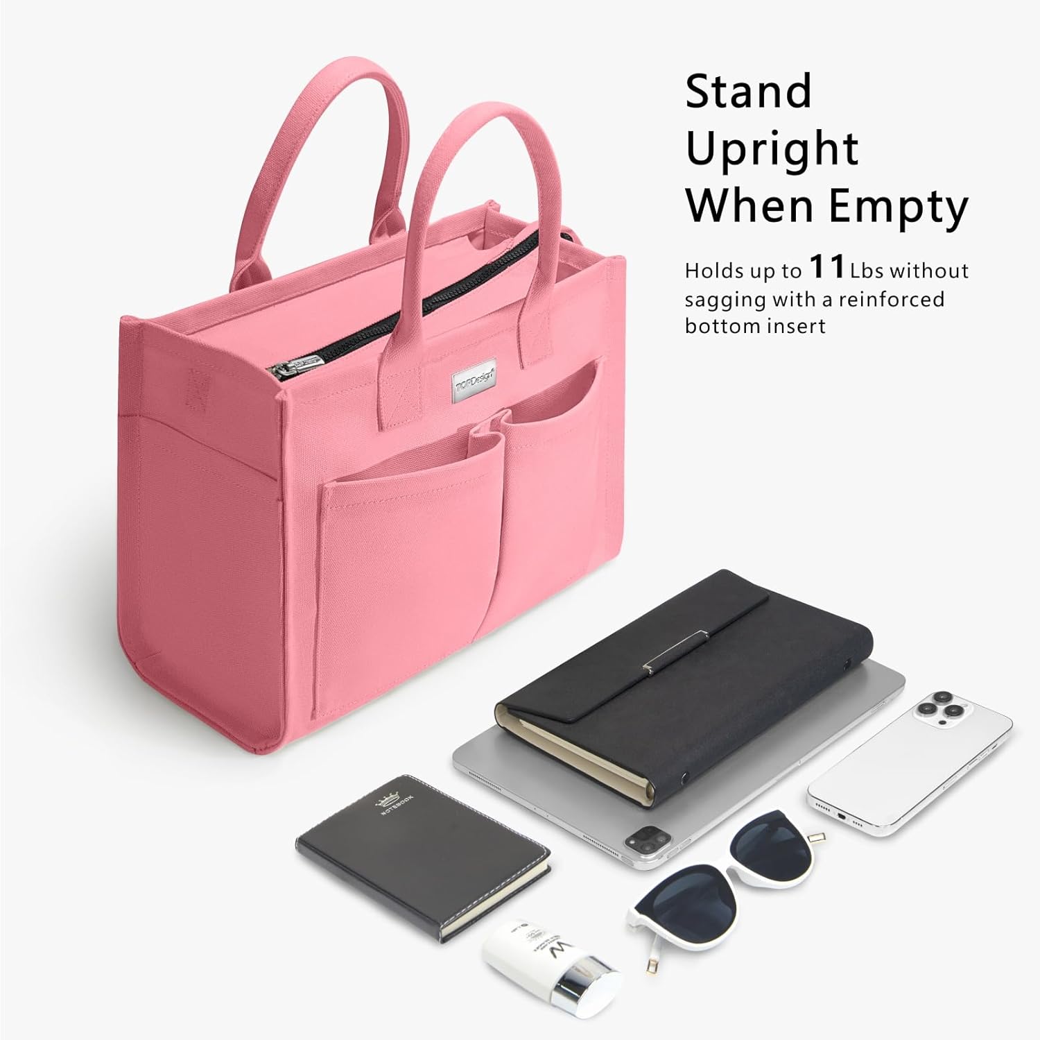 TOPDesign Heavy-Duty Canvas Tote Bag for Women, Adjustable Crossbody/Shoulder Handbag with 9 Pockets, Everything Tote - Image 5