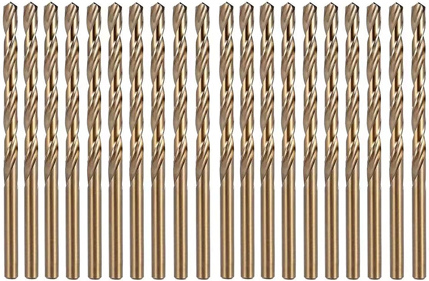 BECOLLO 1/8 Inch Cobalt Drill Bit Set, M35 Jobber Length Twist Drill Bits,Suitable for Drilling in Hard Metal, Stainless Steel, Cast Iron,20 Pieces