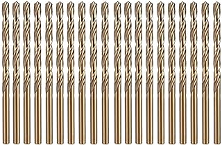 1/8 Inch Cobalt Drill Bit Set, M35 Jobber Length Twist Drill Bits,Suitable for Drilling in Hard Metal, Stainless Steel, Cast Iron,20 Pieces