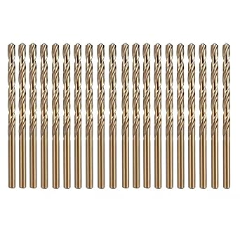 1/8 Inch Cobalt Drill Bit Set, M35 Jobber Length Twist Drill Bits,Suitable for Drilling in Hard Metal, Stainless Steel, Cast Iron,20 Pieces