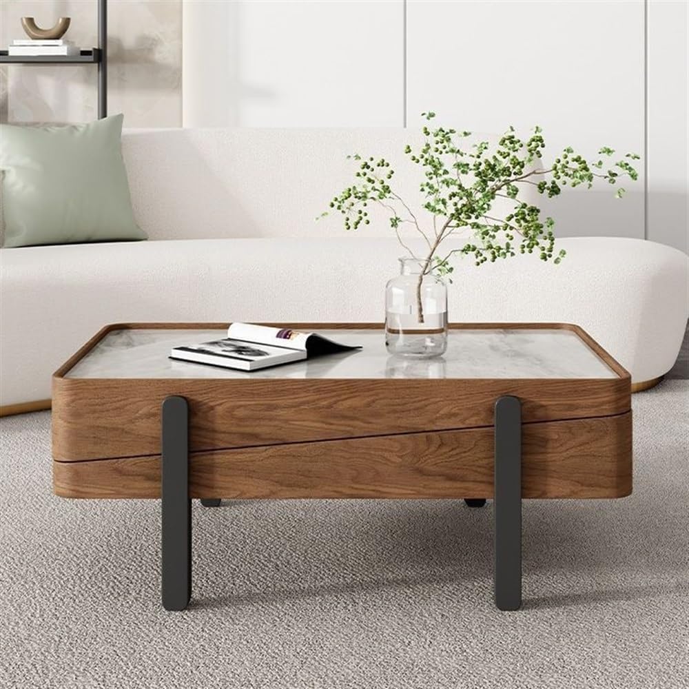 Side End Table Modern Minimalist Adjustable Square Coffee Table Set Space-Saving Design for Small Living Rooms Accent Coffee Table for Living Room Bedroom Office