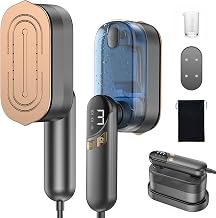 LOXP 2-in-1 Handheld Steamer Iron for Clothes, 1000W, 9s Fast Heat-Up, 120V | Travel Steamer with Ceramic Soleplate, Leak-Proof 170mL Tank, Self-Clean, Portable Wrinkle Remover for Home & Travel, Black