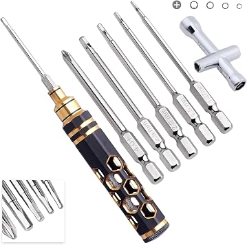 5-in-1 RC Screw Driver Set Hex Driver Bits 1.27mm 1.5mm 2.0mm 2.5mm and 4.0mm Phillips Tips RC Repairing Tool Kits for RC Model Cars Multi-Axis FPV Racing Drone RC Quadcopter Helicopter