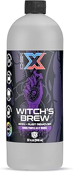 Chem-X Witchs Brew Iron and Rust Remover, 4X Strength, Removes Brake Dust Rail Dust Iron Particles and Rust Stains, Color Changing Formula, Safe on Paint Wheels Trim and Glass - 32oz