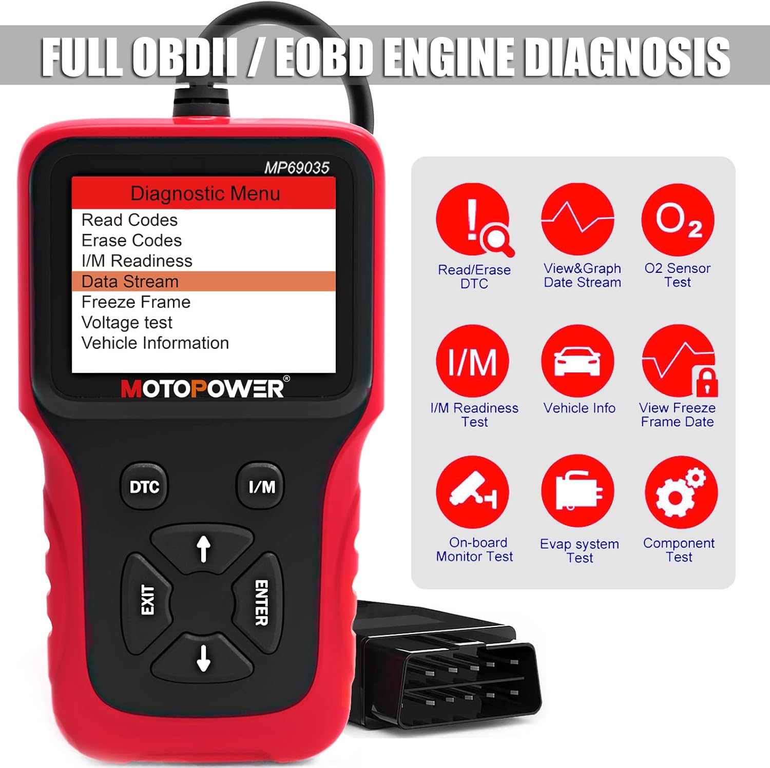 Buy MOTOPOWER MP69035 OBD2 Scanner Universal Car Engine Fault Code