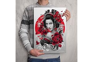 JAPANESE GEISHA PRINT - 12x18 Wall Art by Local Japanese Artist -...