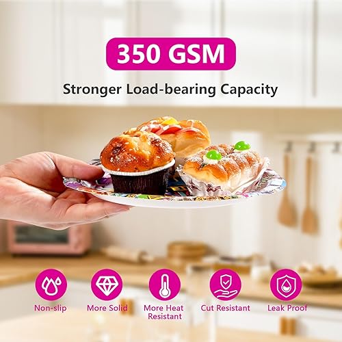 Miniatura 7 de Grencian 96 piezas de decoraciones de fiesta de los años 80 platos y servilletas desechables Hip Hop Graffiti pared cumpleaños 80 vajilla de papel