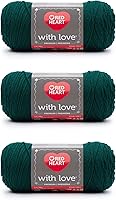 Vista 19 de Red Heart with Love - Hilo de seda de maíz, paquete de 3 unidades de 6.98 oz/7 onzas, acrílico, 4 medianos (peinado), 370 yardas, tejido/ganchillo