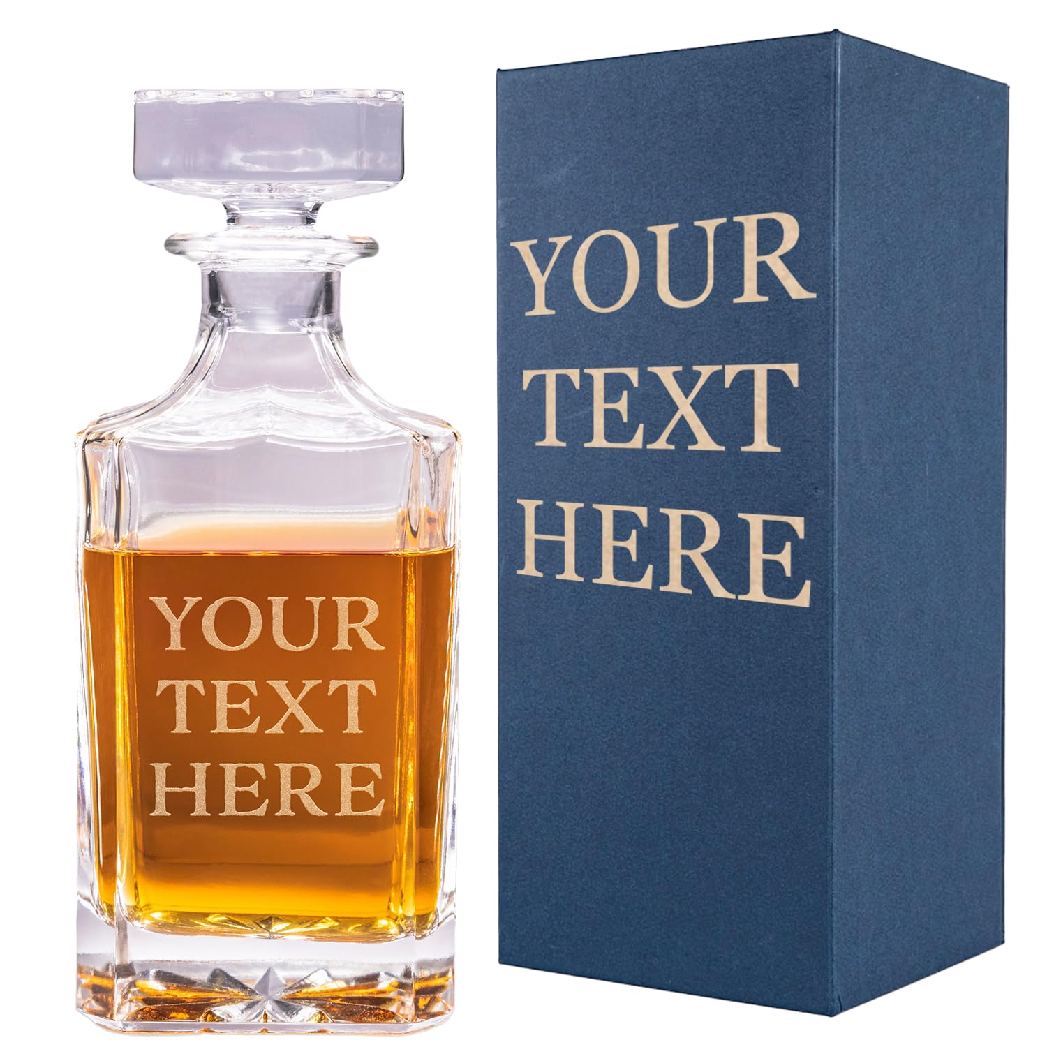 Personalized Whiskey Decanter, Custom Engraved Text