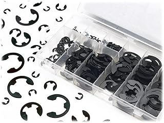 120pcs Stainless Steel E-Clip Black Circlip & Retaining Ring Assortment Kit 1.5mm to 10mm