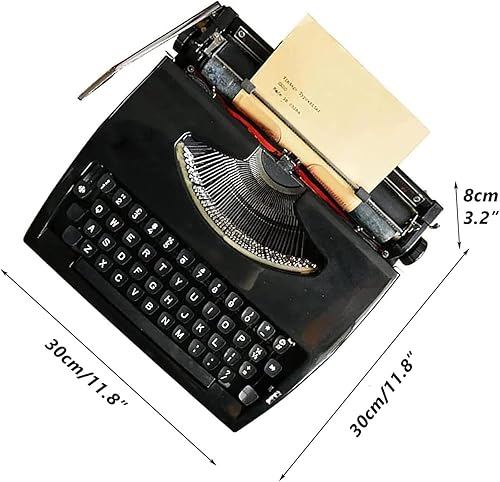 Miniatura 2 de Máquina de escribir manual clásica, fácil configuración para autores y escritores, máquina de escribir antigua, metal negro vintage para experiencia