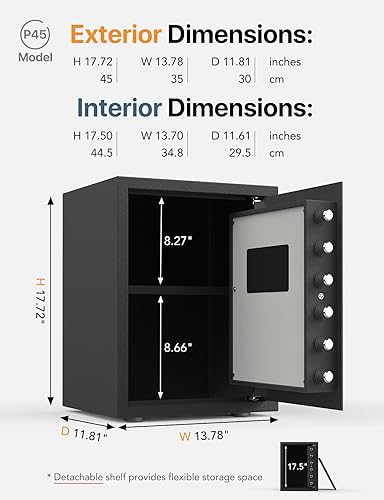 Miniatura 9 de FORFEND Smart Money Safe App Alarm  Alarma de secuestro, a prueba de manipulaciones, depositario de comandos de voz, caja fuerte anti-palanca, caja