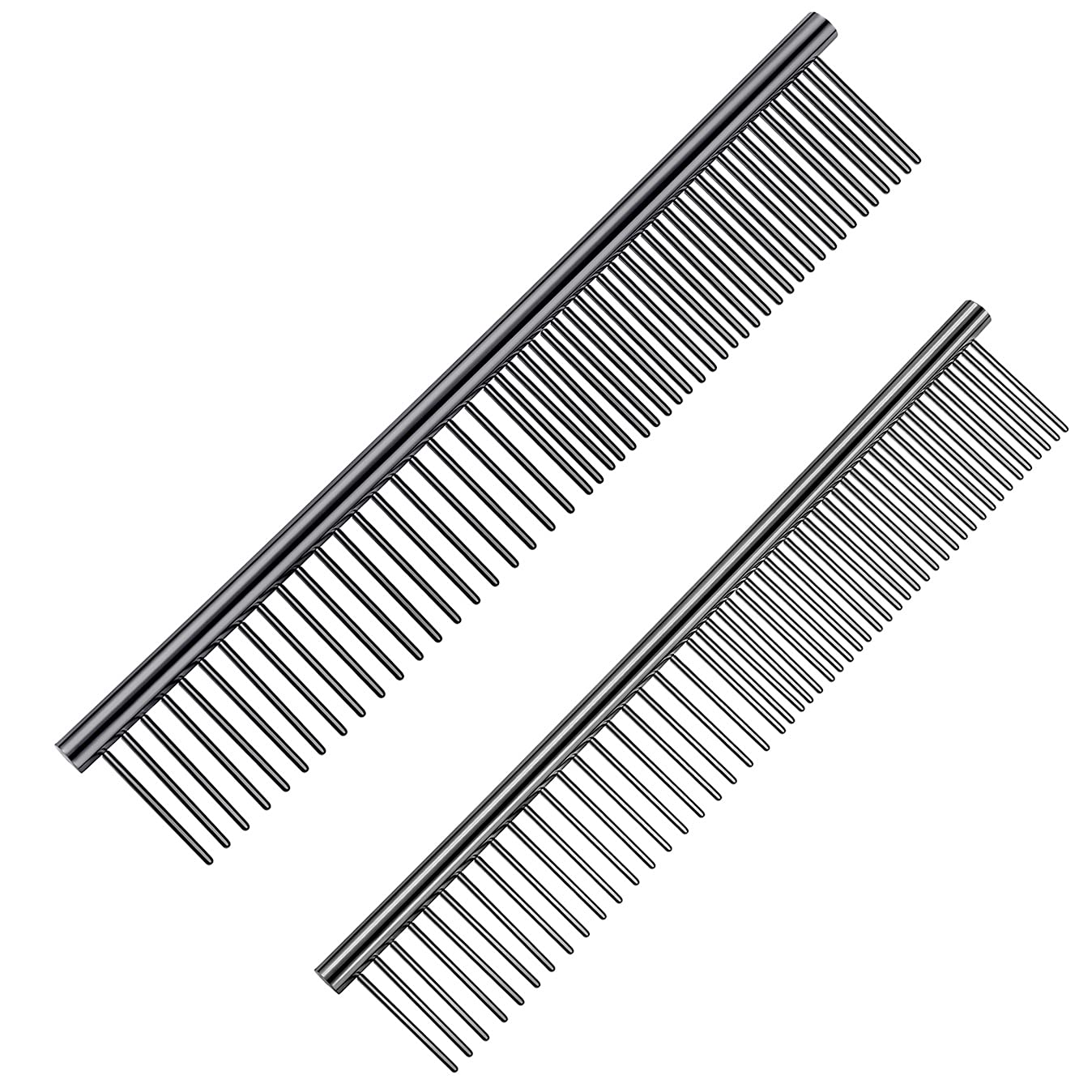 INFIAURO Dog Combs for Grooming with Rounded Ends Teeth, Solid Stainless Steel Cat Combs for Taking Tangles/ Mats Out with Ease, Never Hurt Your Pets, Black. : Pet Supplies
